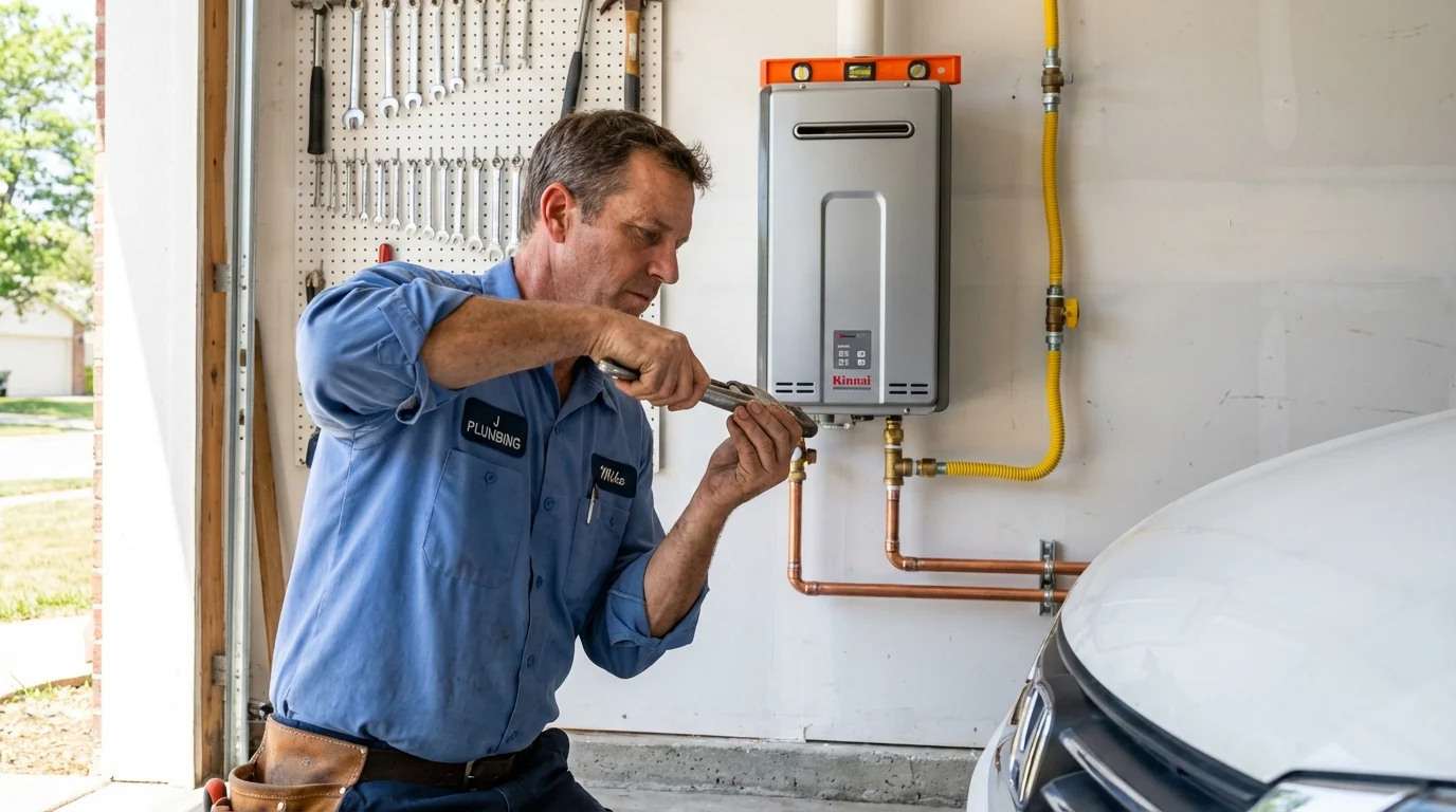 Tankless water heater installation by a Johns Plumbing LLC plumber in Telford